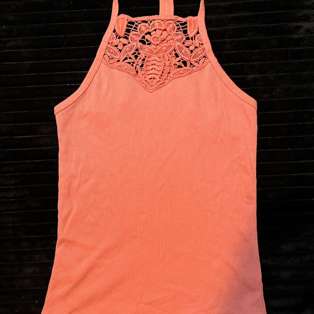 pink cami with lace